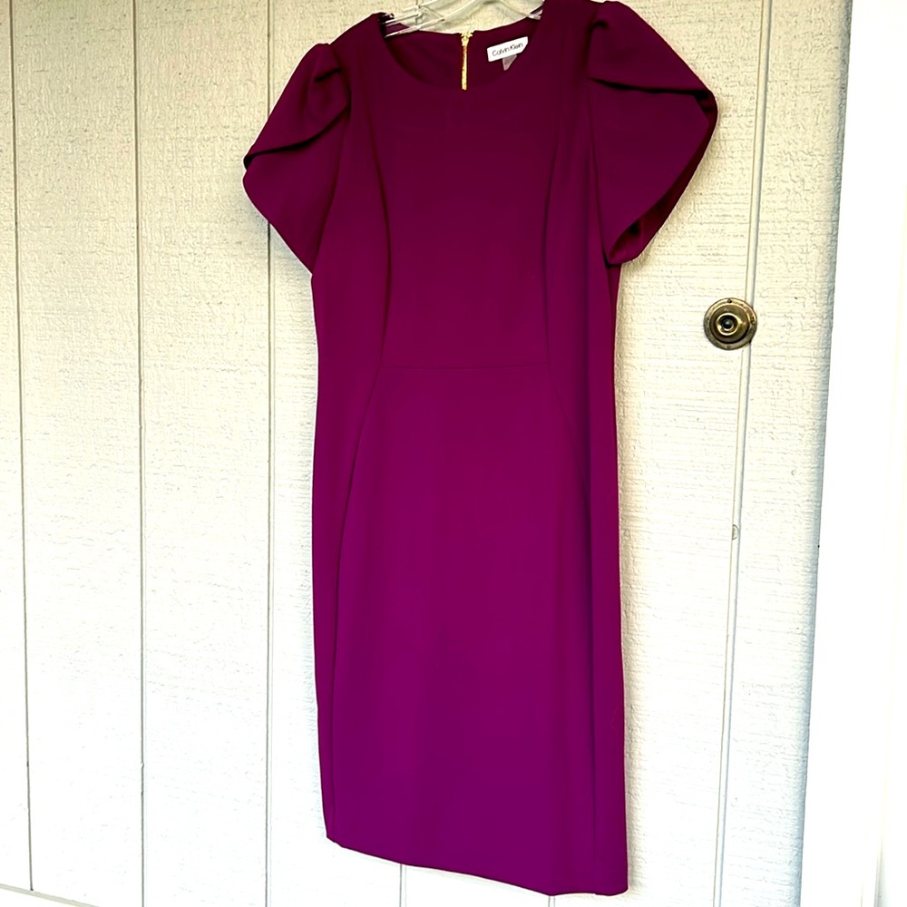 Calvin klein sheath dress tulip sleeve